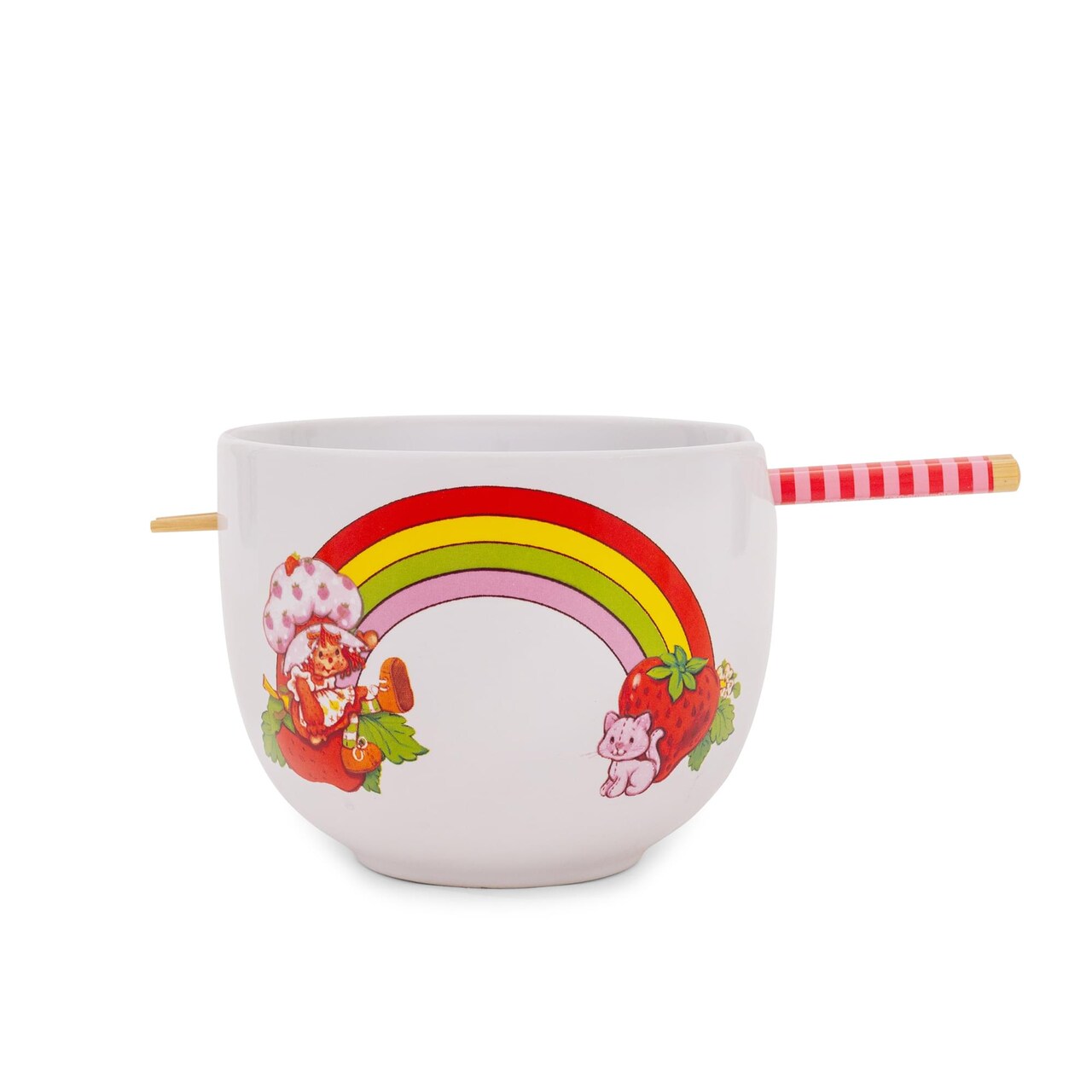 Strawberry Shortcake Rainbow 20-Ounce Ceramic Ramen Bowl With Chopsticks